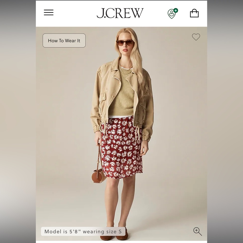 J.Crew Maroon Floral Semi Sheer Skirt with Bead & Sequin Details